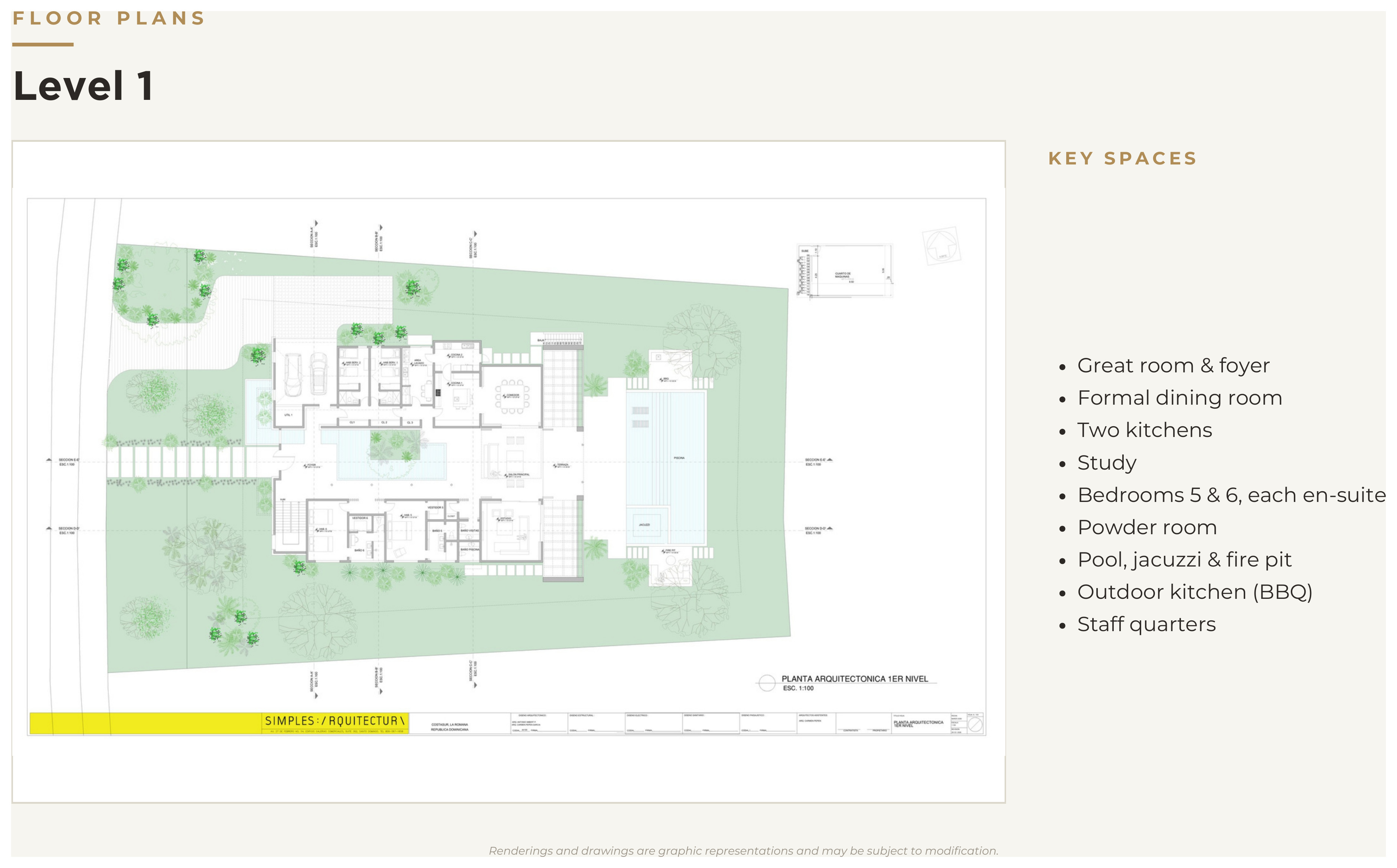 Dye Fore 65 Level 1 architectural floor plan